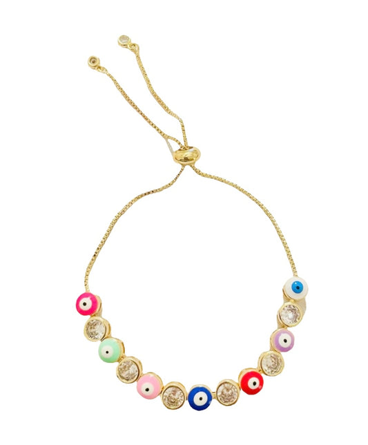Pastel round Evil Eye Bracelet